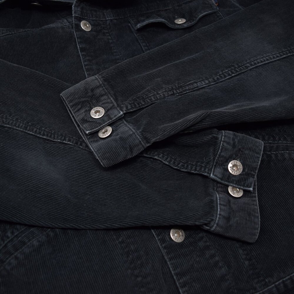 Canyon River Blues Corduroy Jacket Men Large Button Up Black Casual Cozy Outdoor - Picture 4 of 12